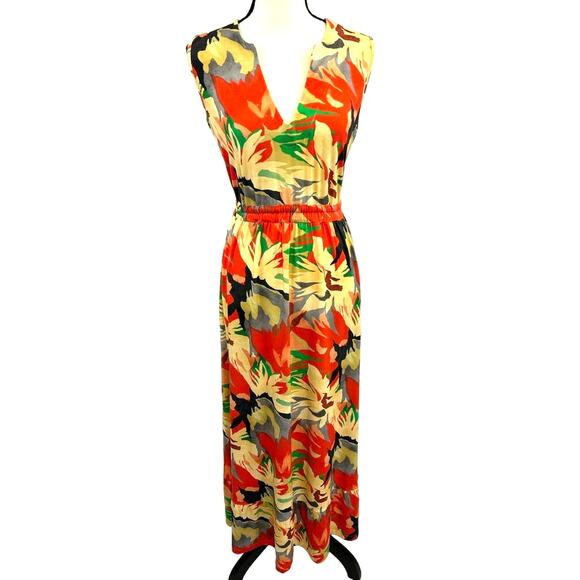 Aldo Martins Cap Juluca Floral Stretch Knit Maxi Sun Dress Sz XS MSRP $195 - Picture 1 of 9